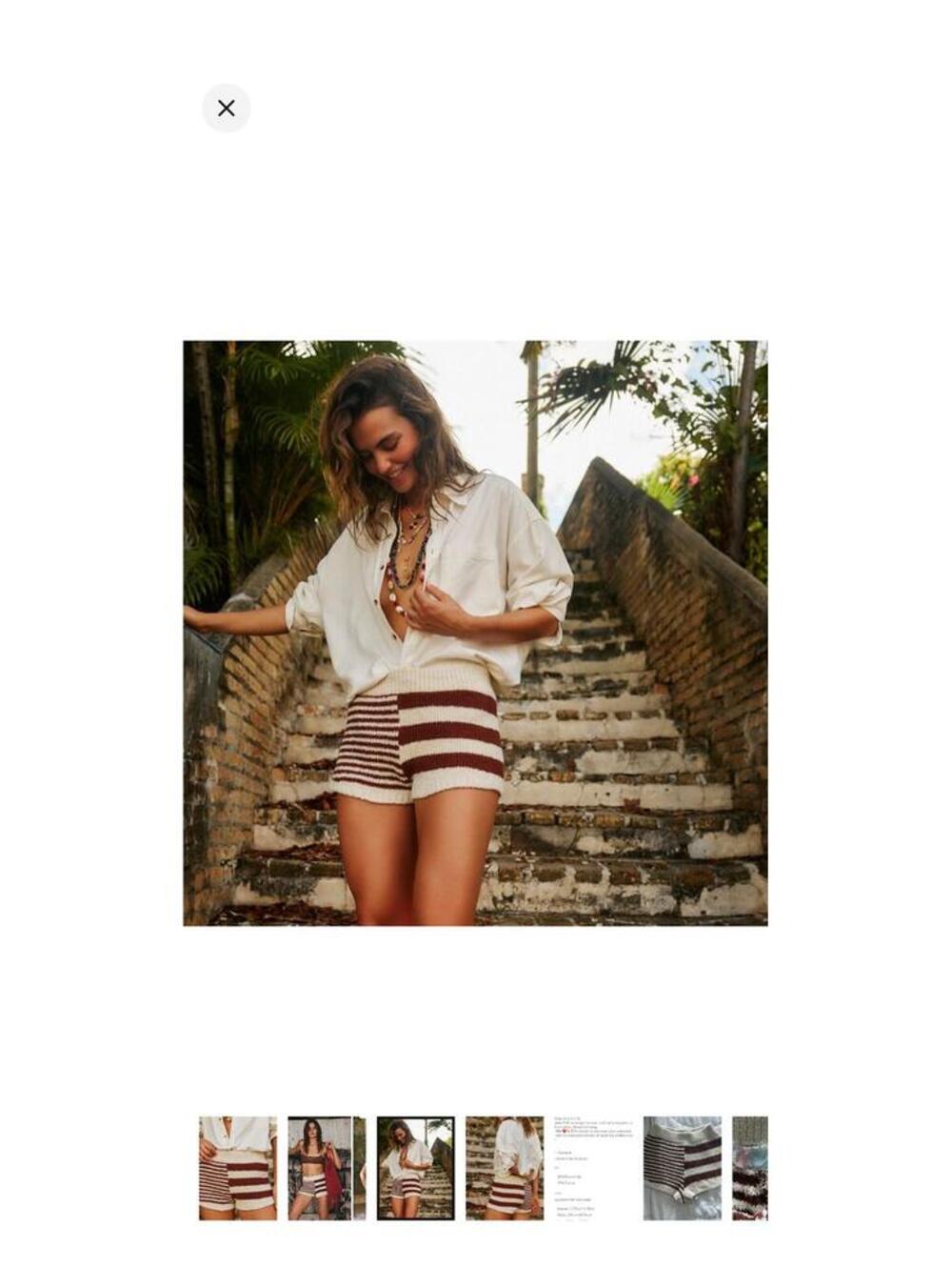 Free People Knit Striped Shorts